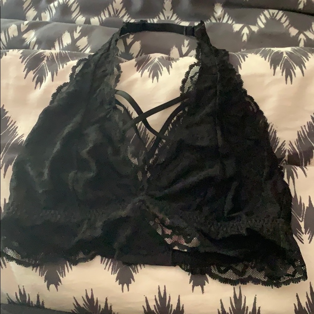 Black halter bralette